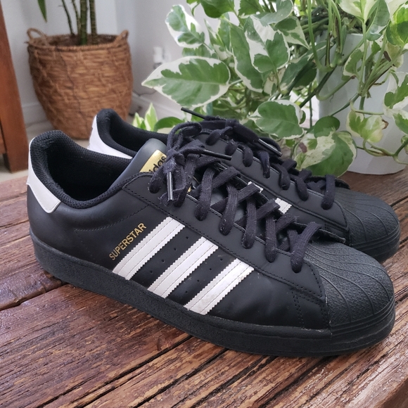 adidas Other - Adidas Superstar Black with White Stripes Men's Sneakers Size 11.5